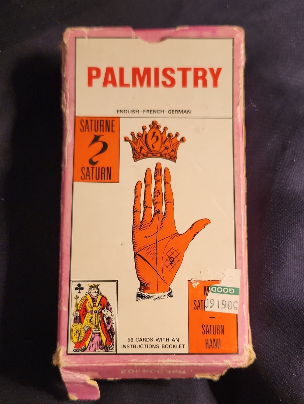Palmistry Tarot/Divination Card Deck - Pink & Orange Box VINTAGE